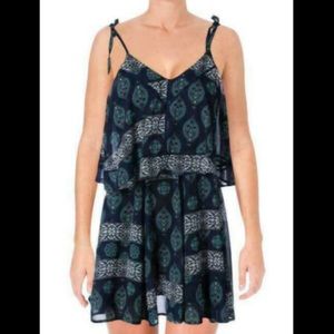 N Nicholas Navy Blue Temple Print Dress